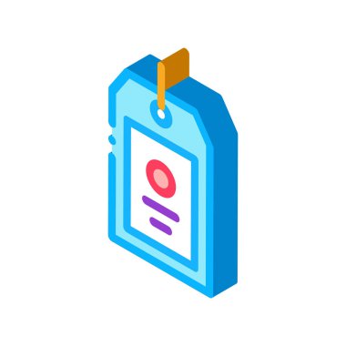 Etiket Simgesi Vektörü. Isometric Etiket işareti. renk izole edilmiş sembol çizimi