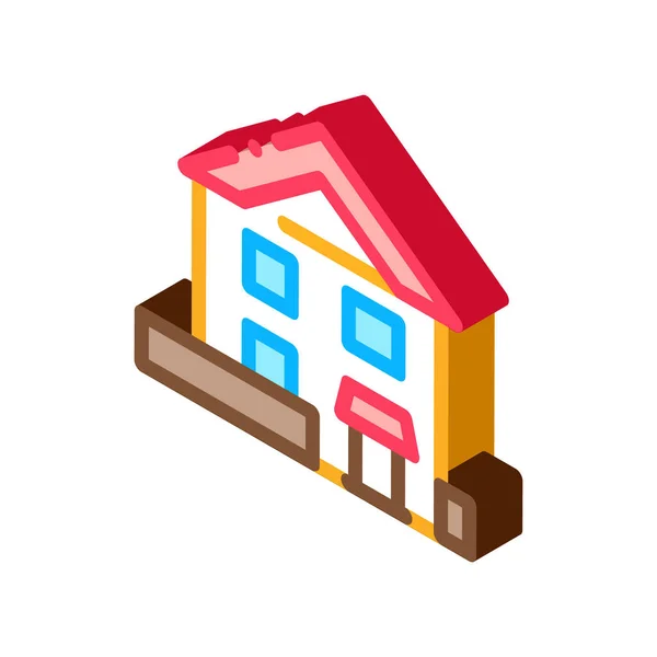 Bâtiment Maison Icône Vecteur Panneau Isometric House Building Illustration Symbole — Image vectorielle