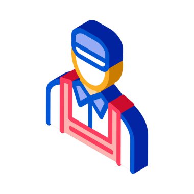 Araba Tamircisi Simge Vektörü. Isometric Araba Tamircisi işareti. renk izole edilmiş sembol çizimi