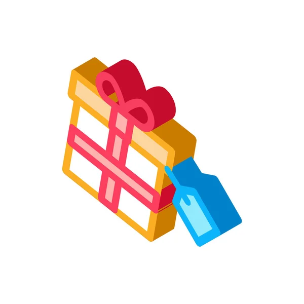 Gist Box Label Icon Vector Изометрический Знак Gist Box Label — стоковый вектор