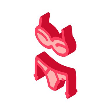 Seksi İç Çamaşırı Simgesi Vektörü. Isometric Seksi İç Çamaşırı tabelası. renk izole edilmiş sembol çizimi