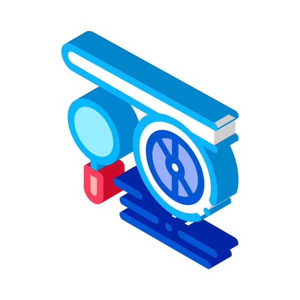 Μεγέθυνση Κινητήρα Icon Vector Ισομετρικό Σήμα Μεγεθυντή Μηχανής Χρώμα Απομονωμένη — Διανυσματικό Αρχείο