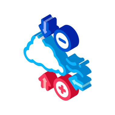 Hava basıncı ikon vektörü. Isometric Hava Basıncının izometrik işareti. renk izole edilmiş sembol çizimi