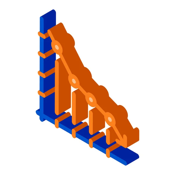 Fallender Diagramm Icon Vektor Isometrisches Fallendes Diagramm Isometrisches Zeichen Farbe — Stockvektor