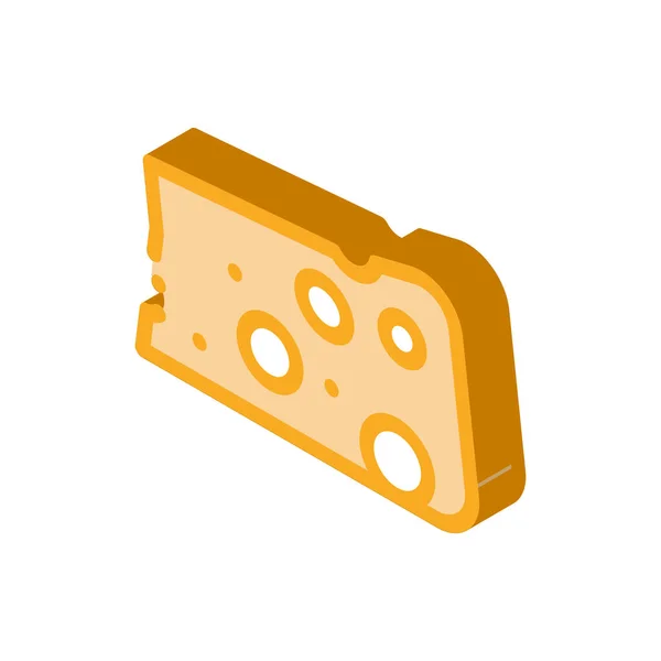 Stuk Cheese Icon Vector Isometrische Piece Cheese Isometrische Teken Kleur — Stockvector