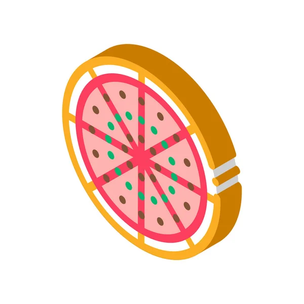 Coupez Pizza Icon Vector Panneau Isométrique Isometric Cut Pizza Illustration — Image vectorielle