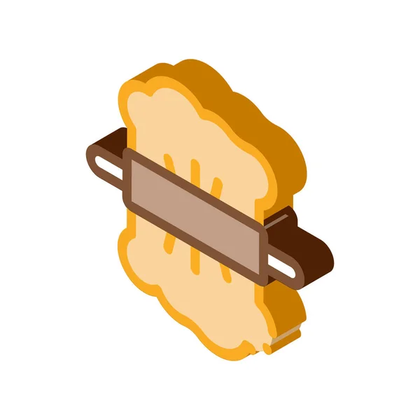 Rolling Dough Icon Vector Signo Isométrico Masa Rodante Isométrica Ilustración — Archivo Imágenes Vectoriales