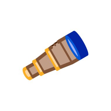 Korsan Spyglass Simge Vektörü. Isome Korsan Spyglass izometrik işareti. renk izole edilmiş sembol çizimi