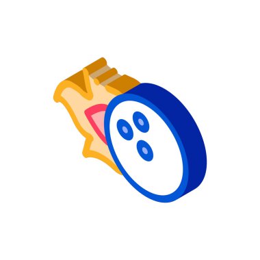 Yanan Top Simgesi Vektörü. Isometric Burning Ball izometrik işareti. renk izole edilmiş sembol çizimi