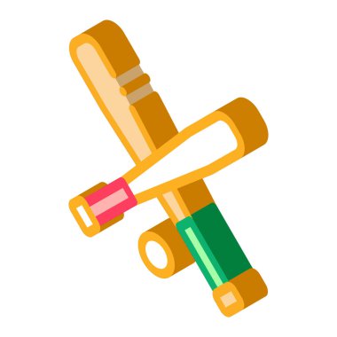 Çapraz Bits Ball Simge Vektörü. Isometric Crossed Bits Ball izometrik işareti. renk izole edilmiş sembol çizimi