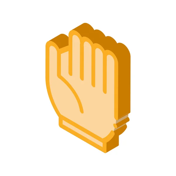 Вектор Бейсбольной Перчатки Изометрический Знак Бейсбольной Перчатки Цветная Иллюстрация Символов — стоковый вектор