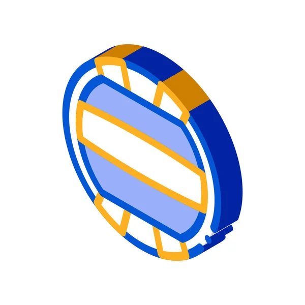 Вектор Піктограм Волейболу Ізометричний Волейбольний Знак Кольорова Ізольована Ілюстрація Символів — стоковий вектор
