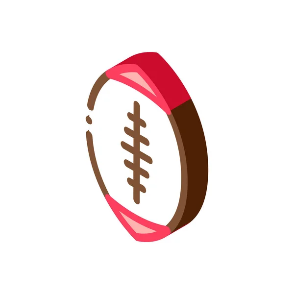 ラグビーボールアイコンベクトル アイソメトリックラグビーボールの看板 カラーシンボルイラスト — ストックベクタ