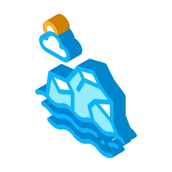 Iceberg Sea Icon Vector Iceberg Isométrico Signo Del Mar Ilustración — Vector de stock
