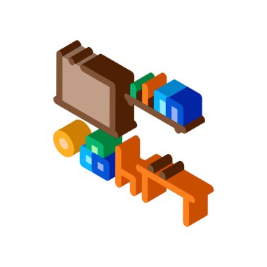 Çocuk odası ikon vektörü. Isometric Çocuk Odası tabelası. renk izole edilmiş sembol çizimi