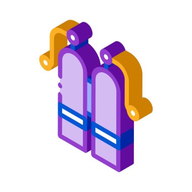 Oksijen Silindiri Simge Vektörü. Isometric Oksijen Silindiri işareti. renk izole edilmiş sembol çizimi