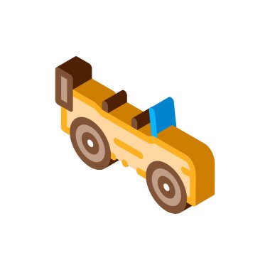 Otomobil Simgesi Vektörü. Isometric Otomobil tabelası. renk izole edilmiş sembol çizimi