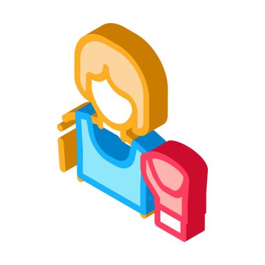 Boksör Kadın Simge Vektörü. Isome Boksör Kadın işareti. renk izole edilmiş sembol çizimi