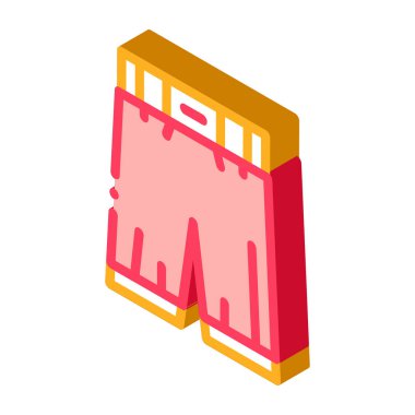 Koruyucu Boks Pantolonu Simgesi Vektörü. Isometric Koruyucu Boks Pantolonu tabelası. renk izole edilmiş sembol çizimi