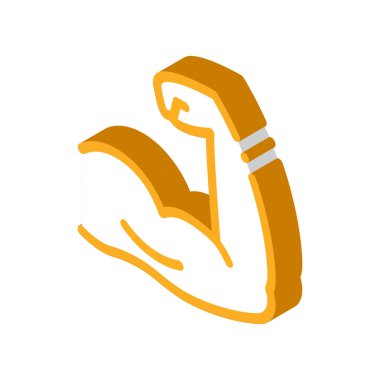 Kol Kas Simgesi Vektörü. Isometric Kas İşareti. renk izole edilmiş sembol çizimi