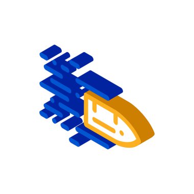 Uçan Mermi Simgesi Vektörü. Isometric Uçan Kurşun işareti. renk izole edilmiş sembol çizimi