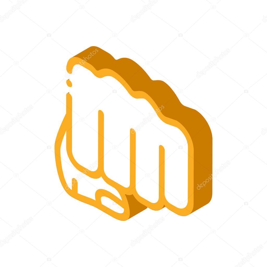 Boxer Fist Punch Icon Vector. Isometric Boxer Fist Punch sign. color isolated symbol illustration