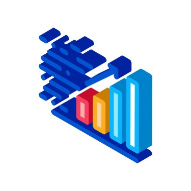 Hızlı Büyüme Grafik Simgesi Vektörü. Isometric Hızlı Büyüme Grafik İşareti. renk izole edilmiş sembol çizimi