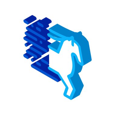 Koşan At Simgesi Vektörü. Isometric Koşan At tabelası. renk izole edilmiş sembol çizimi