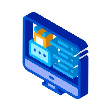 Robotik Web Sitesi Simge Vektörü. Isometric Robotik Web Sitesi tabelası. renk izole edilmiş sembol çizimi