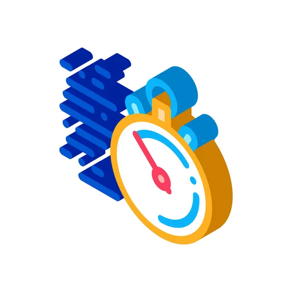 Stopwatch Wektor Ikony Czasu Isometryczny Znak Czasowy Stopwatch Kolorowy Pojedynczy — Wektor stockowy