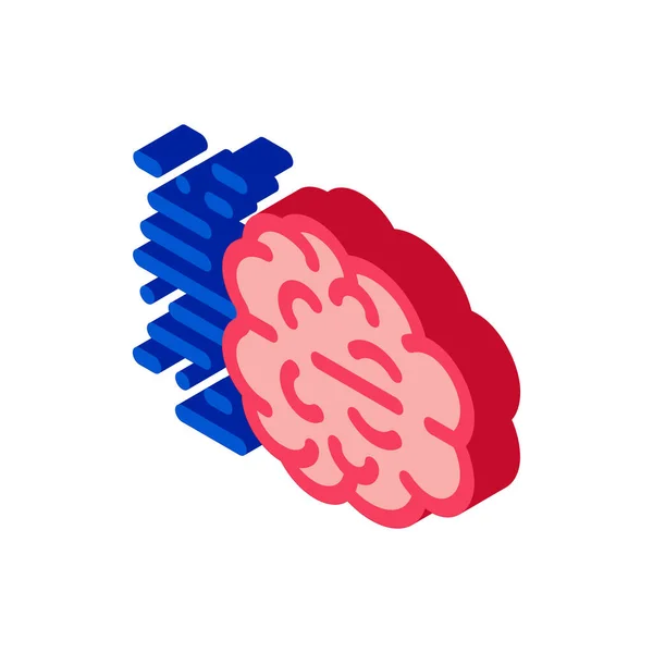Vector Iconos Cerebrales Pensamiento Rápido Isométrico Fast Think Cerebro Signo — Vector de stock