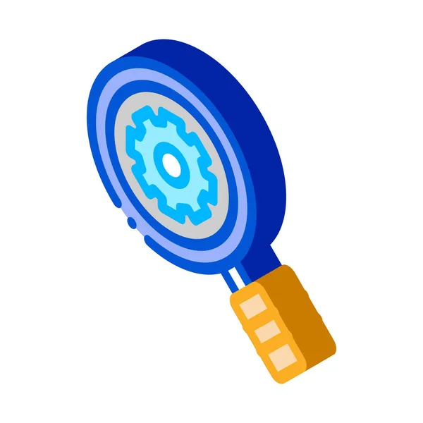 Gear Research Icon Vector Ισομετρική Ένδειξη Gear Research Χρώμα Απομονωμένη — Διανυσματικό Αρχείο