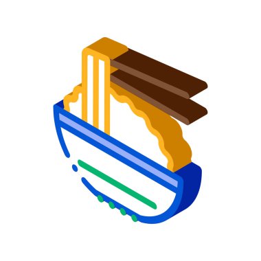 Güney Kore Yemek Simgesi Vektörü. Isometric Güney Kore Menü tabelası. renk izole edilmiş sembol çizimi