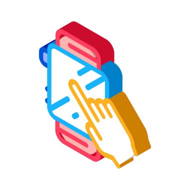 Akıllı Saat Simgesi Vektörü. Isome Smart Watch işareti. renk izole edilmiş sembol çizimi