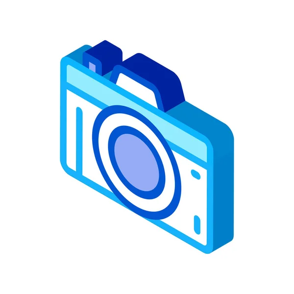 Фотокамера Піктограма Вектор Ізометричний Знак Фотоапарата Кольорова Ізольована Ілюстрація Символів — стоковий вектор