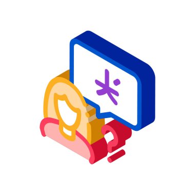 Yabancı Kadın Siluet Simge Vektörü. Yabancı Yabancı Yabancı Kız Yabancı Dil Konuşuyor işareti. renk izole edilmiş sembol çizimi