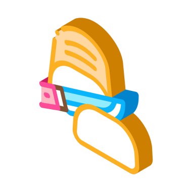 Turta Doldurulmuş Et veya Reçel Yiyecek Simgesi Vektörü. Isome Serinletici Gurme Çıtır Turta Lezzetli Tatlı tabelası. renk izole edilmiş sembol çizimi