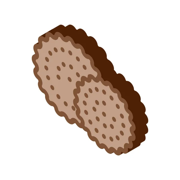 Cookies Frühstück Snack Icon Vector Isometrische Crispy Bakery Cookies Calorie — Stockvektor