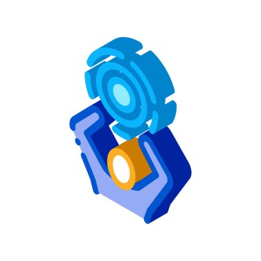 İnsan Tutma Simgesi Vektörü. İzometrik İnsan Tutma Hedefi işareti. renk izole edilmiş sembol çizimi