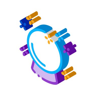 Büyücü Globe Simge Vektörü. Isometric Wizard Globe tabelası. renk izole edilmiş sembol çizimi