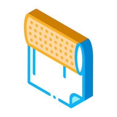 Kağıt Yuvarlama Simgesi Vektörü. Isometric Kağıt Yuvarlama tabelası. renk izole edilmiş sembol çizimi