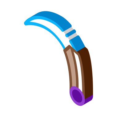 Eğri Bıçak Simgesi Vektörü. Isometric Eğri Bıçak işareti. renk izole edilmiş sembol çizimi