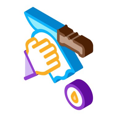 Bıçak Temizleme Simgesi Vektörü. Isome Bıçak Temizleme tabelası. renk izole edilmiş sembol çizimi