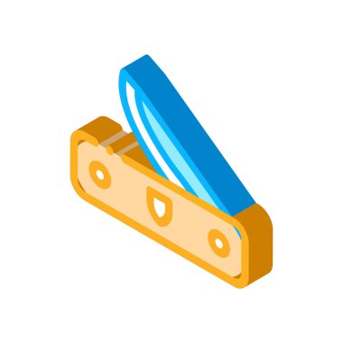 Cep Bıçağı Simgesi Vektörü. Isometric Cep Bıçağı işareti. renk izole edilmiş sembol çizimi