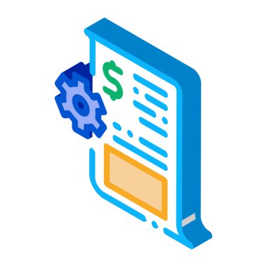 İş Sözleşmesi Simge Vektörü. Isometric İş Sözleşmesi tabelası. renk izole edilmiş sembol çizimi