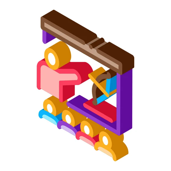 Tiro Con Arco Lección Educación Icono Vector Profesor Isométrico Señalando — Archivo Imágenes Vectoriales