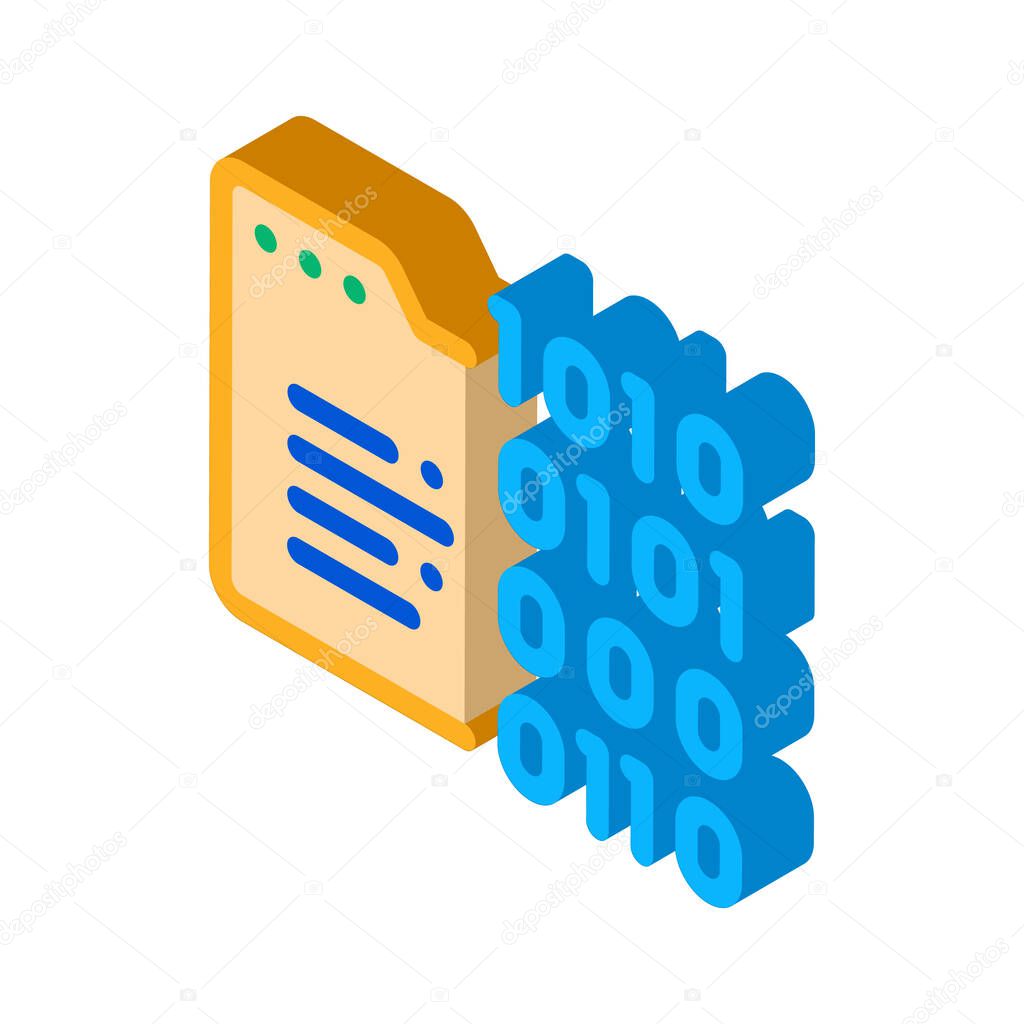 Binary Code Icon Vector. Isometric Binary Code sign. color isolated symbol illustration