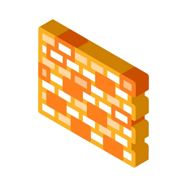 Brick Wall Icon Vector Panneau Isometric Brick Wall Illustration Symbole — Image vectorielle