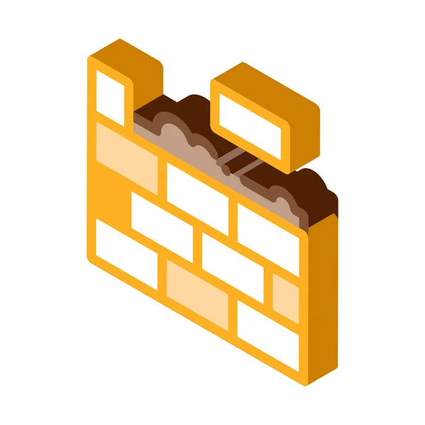Bricklaying Icon Vector Sinal Bricklying Isométrico Cor Símbolo Isolado Ilustração — Vetor de Stock