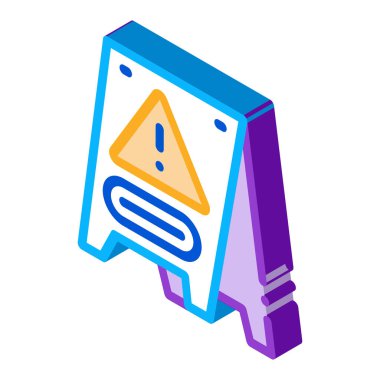 Uyarı Kurulu Simge Vektörü. Isometric Tedbir Kurulu işareti. renk izole edilmiş sembol çizimi